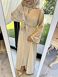 Hilal abaya krem