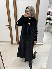 Küçük beden siyah Angora  kaban