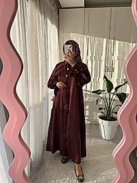 Pamuklu elbise Bordo