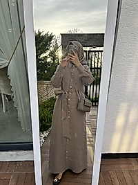 Keten Gömlek Elbise