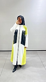 Deri detaylı fermuarlı Penye Kap