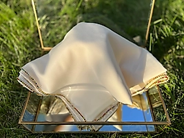 Kristal Abiye Şal  (kırık beyaz)