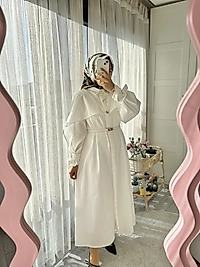 Pamuklu elbise Beyaz