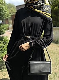 Tensel keten elbise siyah