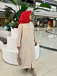 Giycık kap damalı krem indirimli