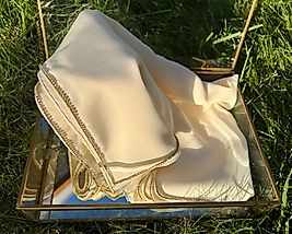 Kristal Abiye Şal ( Kırık beyaz düz taş )